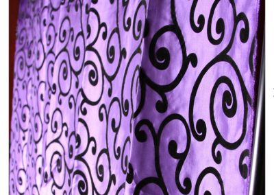 Purple with Black Swirls Fabric Backdrop